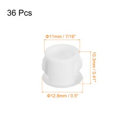 uxcell 11mm(7/16") Plastic Hole Plugs, 36Pcs Flush Type Panel Round Snap in Fastener Knockout Locking Plugs for Furniture Insert End Caps Panels, White