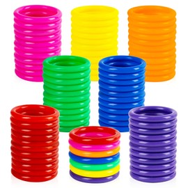 Plastic Rings for Ring Toss - 70PCS Mini Ring Toss Game 2.1 Inch Plastic Carnival Rings Plastic Rings for Kids and Adults for Wedding Ring Toss Game Can Toss Game Pool Ring Toss Game Rainbow