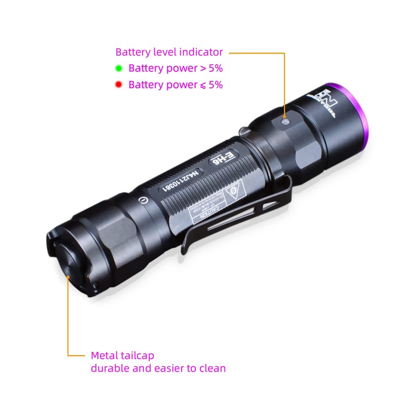 INNIGHTOOL E-H6 UV Flashlight 365nm led Black Light Professional Small