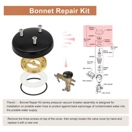 Powswopx RK1-720A Pressure Vacuum Breaker Repair Kit & Bonnet Repair Kit, Compatible with Zuurnn Wiilkiins 1/2", 3/4", 1" Model RK1-720A & RK1-720AB, Backflow Preventer Replacement Parts