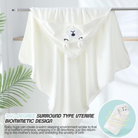 SOZOMO Toalla de Baño para Bebe,Baby Toalla de Baño para Bebe con Capucha,Toalla para Bebe Super Absorbente,con Toalla pequeña y Baberos para Bebé，Toallas de Baño para Niñas Niños (Blanco)