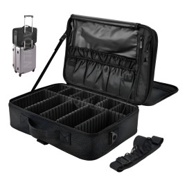 Estuche De Maquillaje Profesional Viaje Divisores Xl Negro Negro