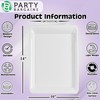 Party Bargains 10"x14" Plastic Serving Tray, White, 8 Pack