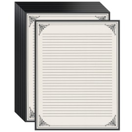 Juvale Vintage Lined Paper - 48 Sheets, 8.5 x 11 In, Cream - Stationery & Letter Paper with Lines for Handwritten Letters - Compatible with Inkjet & Laser Printers