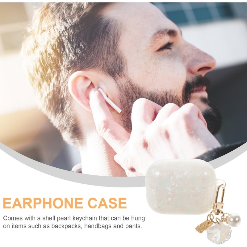 KOMBIUDA Creative Shell Pattern Earbuds Protector Case for Stylish TPU