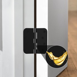 AmzGod Black Door Hinges 4 Inch - 3 Pack Matte Black Door Hinges 4 Inch Rounded Interior Door Hinges with 5/8" Radius - 4" X 4" Black Hinges for Exterior Doors - Front Door Hinges Residential
