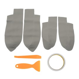 Ymiko 4Pcs/Set Car Front Rear Door Panel Armrest Cover Replacement for CRV 2007-2011 Microfiber Leather Auto Door Panel Armrest Trim(Grey)