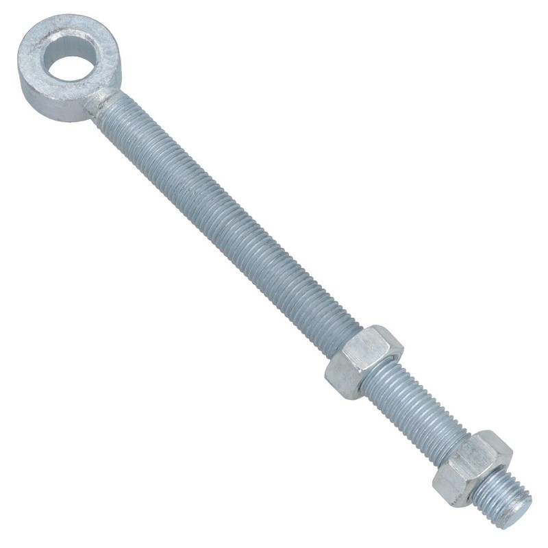 Swing Gate Long Eye Bolts Hinge + Nuts Adjustable Zinc