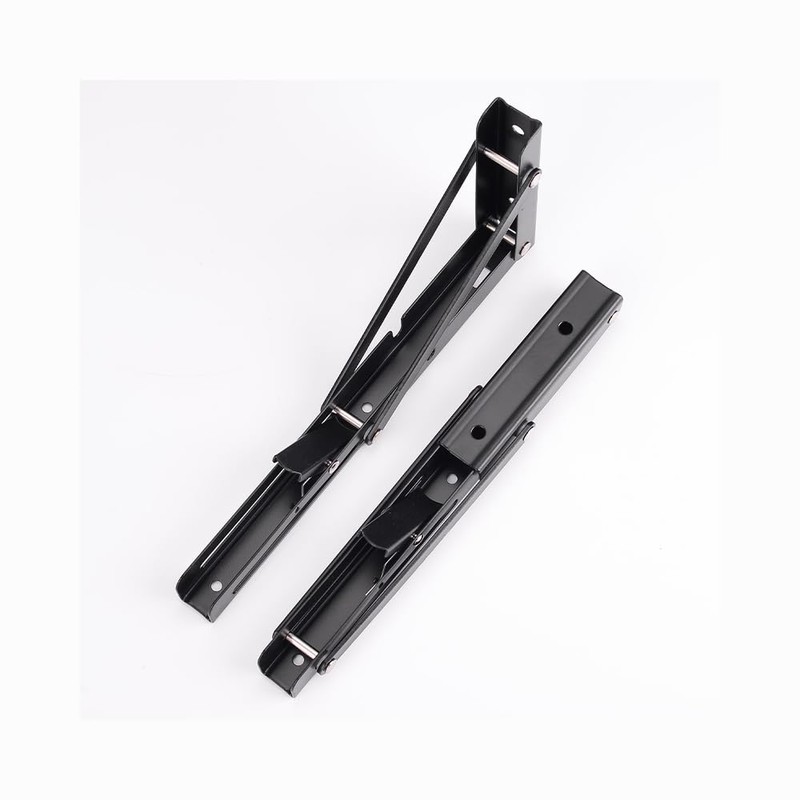 Anhoer Foldable Shelf Brackets Black Heavy Duty 14 Inch Stainless