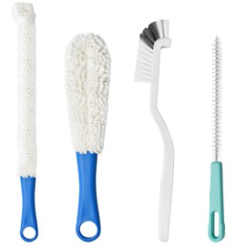 Omsscun Set of 4 Brush Cleaning, Cleaning Set Brush, Cleaning Brush Set for Various Bottles, Spout, Aquarium, Water Pipe, for Cleaning Hard to Reach Areas