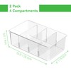 Finew Fridge Organiser Divided, 2 Pack Snack Organiser Bins, Stackable