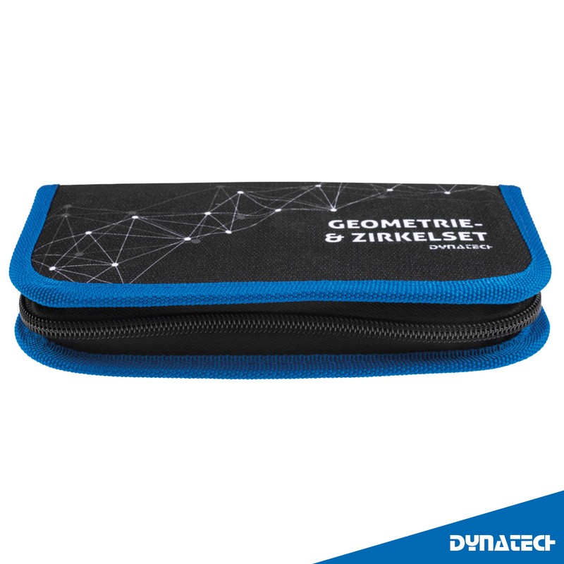 Compass and maths set, 12 pieces, blue