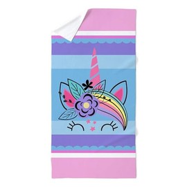 CafePress Unicorn Face Cute Pink 35"x70", Oversized, Soft Beach Towel