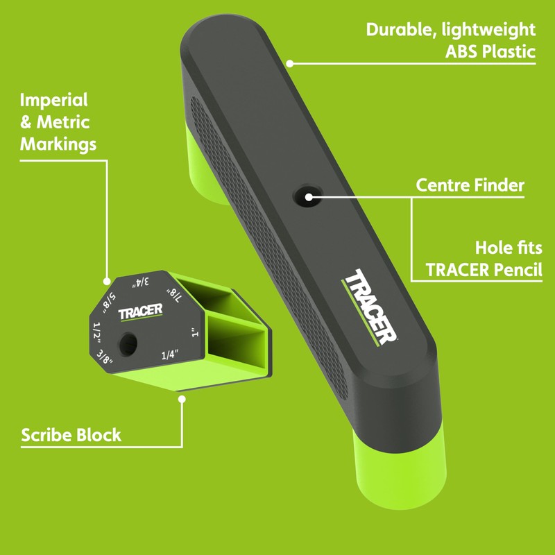 Tracer Marking Guide Set - Centre Finder & Scribe Block