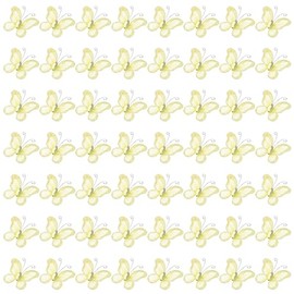 PATIKIL 50 mariposas para manualidades, alambre de malla de 1.2 pulgadas, mariposas de organza con purpurina para manualidades, decoración del hogar, 