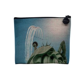 Tasche aus Leinen – Flugzeuge über der Freiheitsstatue New York – Kosmetiktasche aus Leinen in Leinenoptik – Geldbörse – 15 x 10 cm, Freiheitsstatue, 15 x 10 cm, Kosmetiktasche
