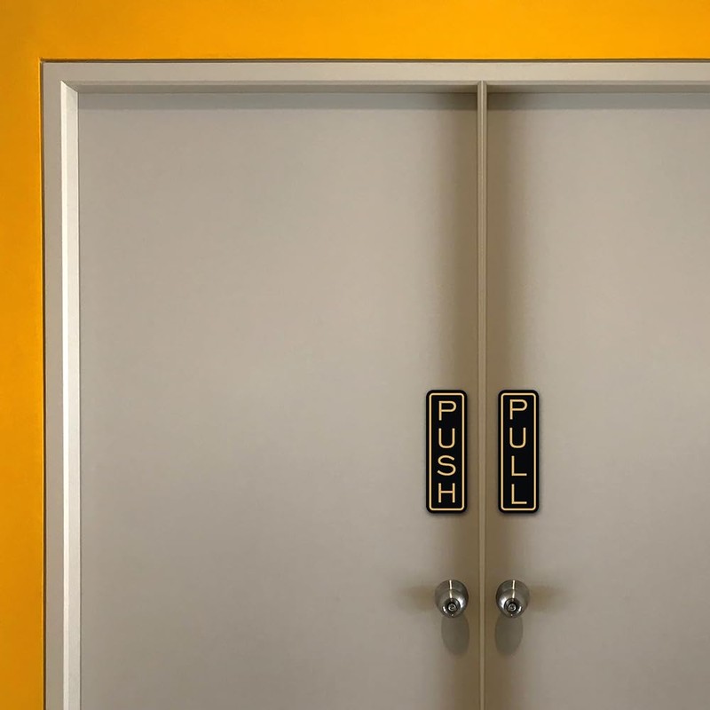 All Quality Classic Vertical Push Pull Door Signs - Great