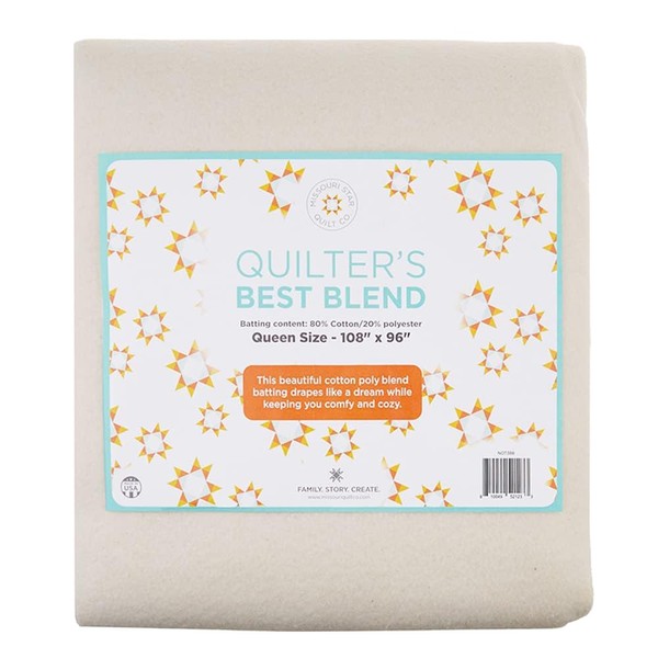 Quilt Batting Queen Size 108" x 96" | 80/60 Warm