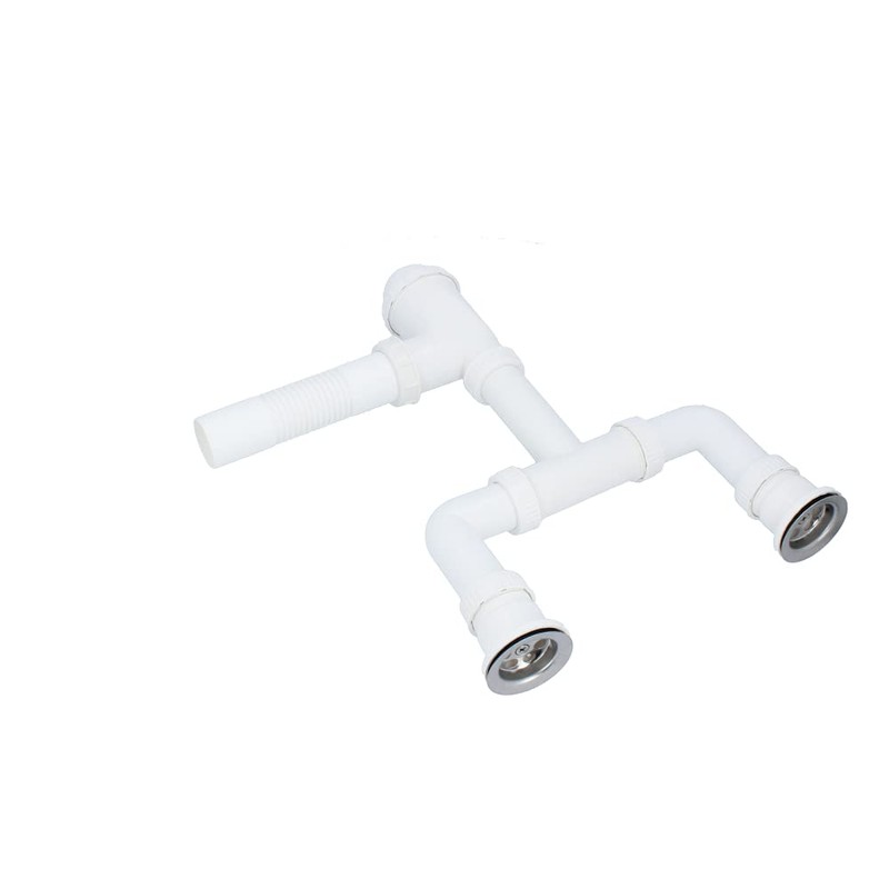 Double Siphon Diameter 50 mm for Double Sinks with Drain