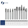 Carbide Burr Set 1/4" Shanks, Head Dia 1/4"-5/16", 10Pcs Double