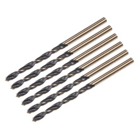 uxcell 6pcs Jobber Drill Bits 3mm (0.118") Black Nitride & Gold Titanium Coated M2 High Speed Steel (HSS) Twist Drill Bits for Stainless Steel Aluminum Alloy Metal
