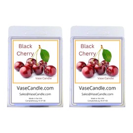 Black Cherry Vase Candle - An extremely strong aroma of fresh ripe black cherries. (Wax Melts)