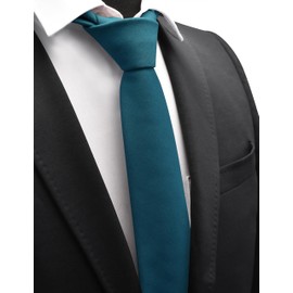 Gusleson Teal Blue Tie for Wedding Solid Cotton Suit Tie Mens Formal Necktie for Business (UK1032-28)