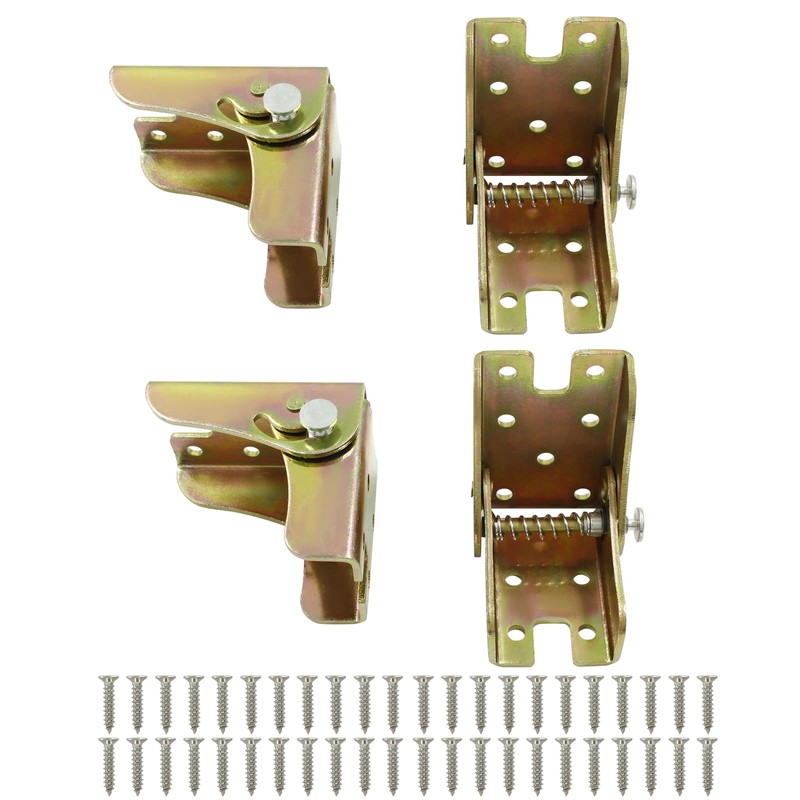 Suiwotin 4pcs Folding Hinge Bracket, Self Locking Hinges 90 Degree