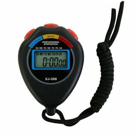 Stopwatch Multi- Function Electronic Digital Stopwatch Timer Portable Training Stopwatches with Alarm Function for and Referees Black Electronic Timer + Whistle KK's (Black/Red)