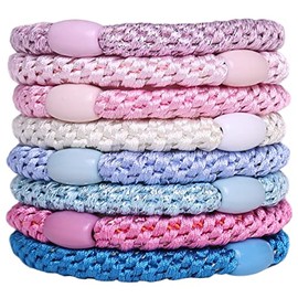J.CARP 8 Ligas Para El Cabello De Colores Surtidos Para Mujeres Y Niñas, Gomas Elásticas Para El Cabello, Sujeta-Coletas, No Dañan Ni Dejan Marcas, Perfectas Para Mujeres Y Niñas Con Cabello Grueso O