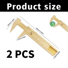Vernier Caliper, Vernier Caliper, Vernier Caliper, Brass Double Scale Ruler Measuring Tool (Double Scale 100 mm) Pack of 2