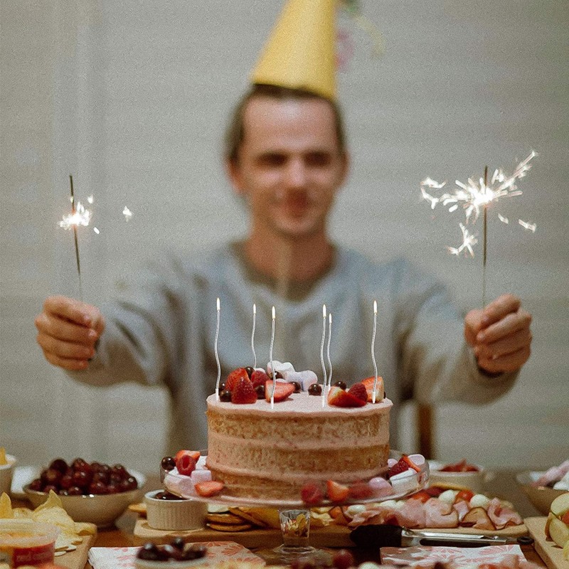 Luter 24pcs Birthday Candles Spiral Birthday Cake Candles Long Thin