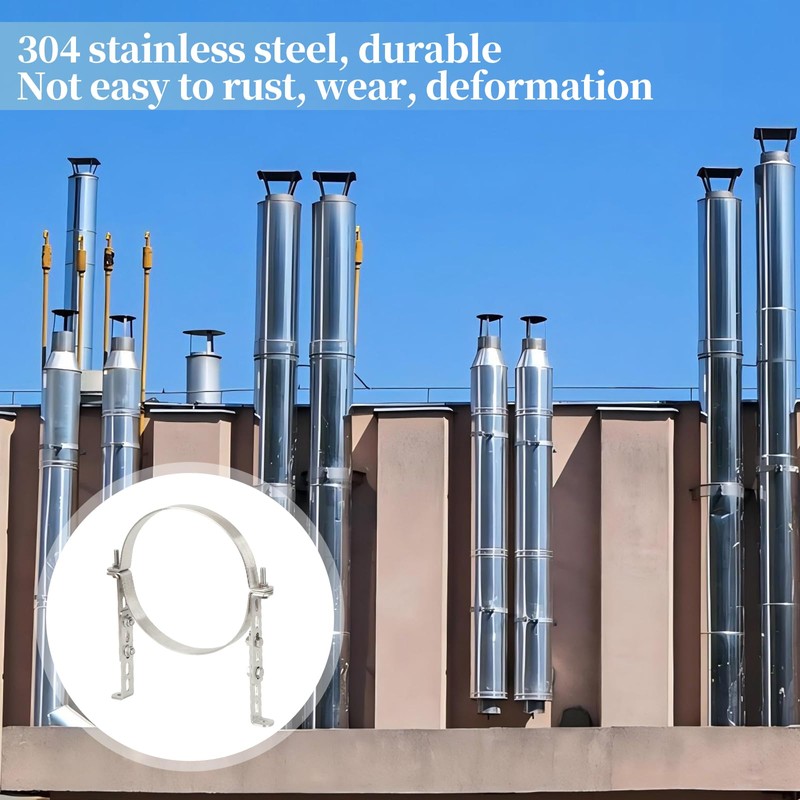 6 1/2 Inch Chimney Systems Bracket，304 Stainless Steel Adjustable Vent
