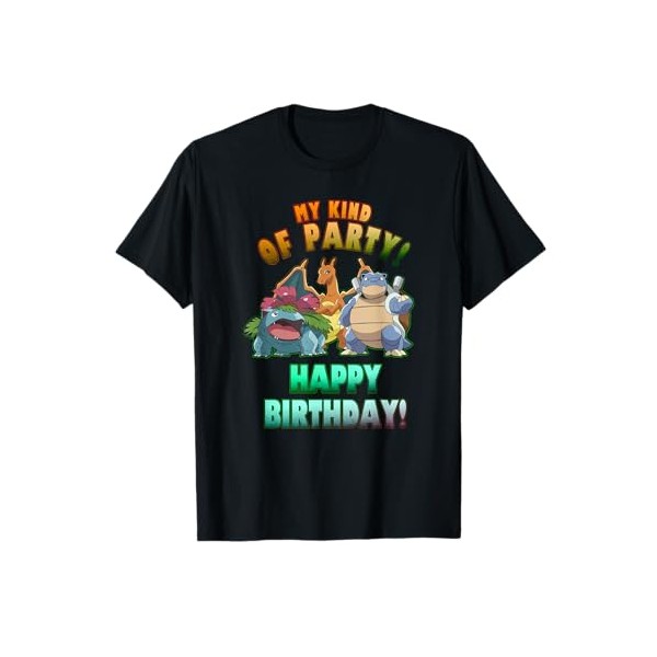 Pokémon Birthday Group My Kind Of Party Rainbow Text T-Shirt