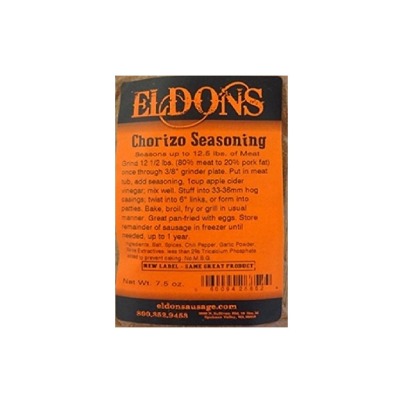Chorizo Fresh Sausage Seasoning 7.5 Oz. Bag Seasons 12.5 Lbs.