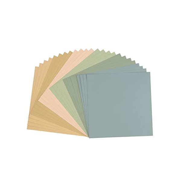 Vaessen Creative Florence Textured Cardstock Paper, Beach Tones, 216 Grams, 12 x 12 Inches, 24 Sheets, for Scrapbooking, Card Making, Die Cutting and Other Paper Crafts, 30.5x30.5cm