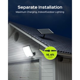 JACKYLED Solar Lights Outdoor Waterproof, Motion Sensor Security Light with 16.4ft Cord, Dusk to Dawn Solar Powered Flood Lights for Patio, Yard, Garage, 2-Pack | JACKYLED