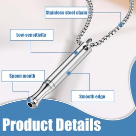 2 Stück Rauchentwöhnung Hilfsmittel, Rauchfrei Halskette Kette， Anti Raucher Pfeife Atemkette,Breathing Necklace Für Panikattacken Anxiety, Silber, Schwarz