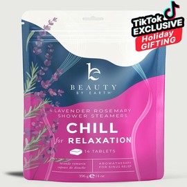 Beauty by Earth 14-Pack Shower Steamers with Gentle Aromatherapy Blend Lavender Citrus Eucalyptus Gentle Menthol Rosemary - Scent: Chill (Lavender)
