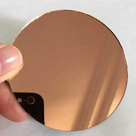 4" Round Mirror Tiles Rose Gold Coated Craft Mirrors Bulk 20 Pieces for Artcraft Home Mosaic Decoration (Dia 4'')