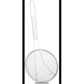 WinCo Stainless Steel Strainer 6-Inch Diameter Fine Mesh Medium 10” Handle