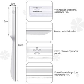 10 Pieces Eyebrow Razor for Women Facial Shaver Razor Brow Shaper Eyebrow Trimmer Dermaplaner Shaping Tool with Cover (Silver)