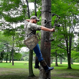 MDSTOP Hunting Saddle, Comfortable Hammock Tree Saddle, Adjustable Tree Climbing Saddle, Lightweight Padded Seat Includes Saddle Bridge, Tree Stand Accessories (Camo)