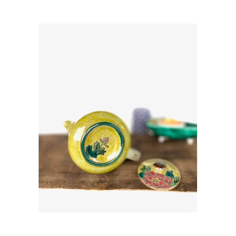 Kutani [Teapot/Teapot] Large, Dark Painted Peony [Back Picture]