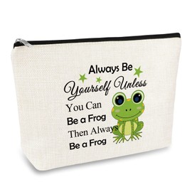 Funny Frog Gifts Makeup Bag Inspirational Gifts for Women Friends Frog Lover Gifts Cosmetic Bag Pouch Motivational Gift for Her Animal Lover Gift Christmas Birthday Gifts for Friend Daughter Sister