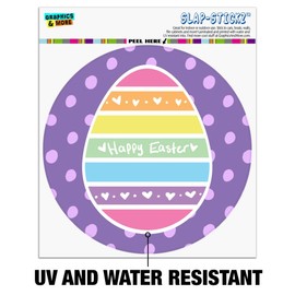 Cute Rainbow Happy Easter Egg Automotive Car Window Locker Circle Bumper Sticker