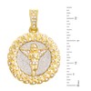 metaltree98 Men's 14K Gold Plated CZ Angel Medallion Pendant 20"