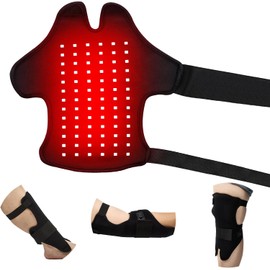 Envoltura de terapia de luz roja portátil para aliviar el dolor corporal: almohadilla LED 3 en 1 de 660 nm roja e infrarroja cercana de 850 nm con calor para la reparación muscular, pies, rodill