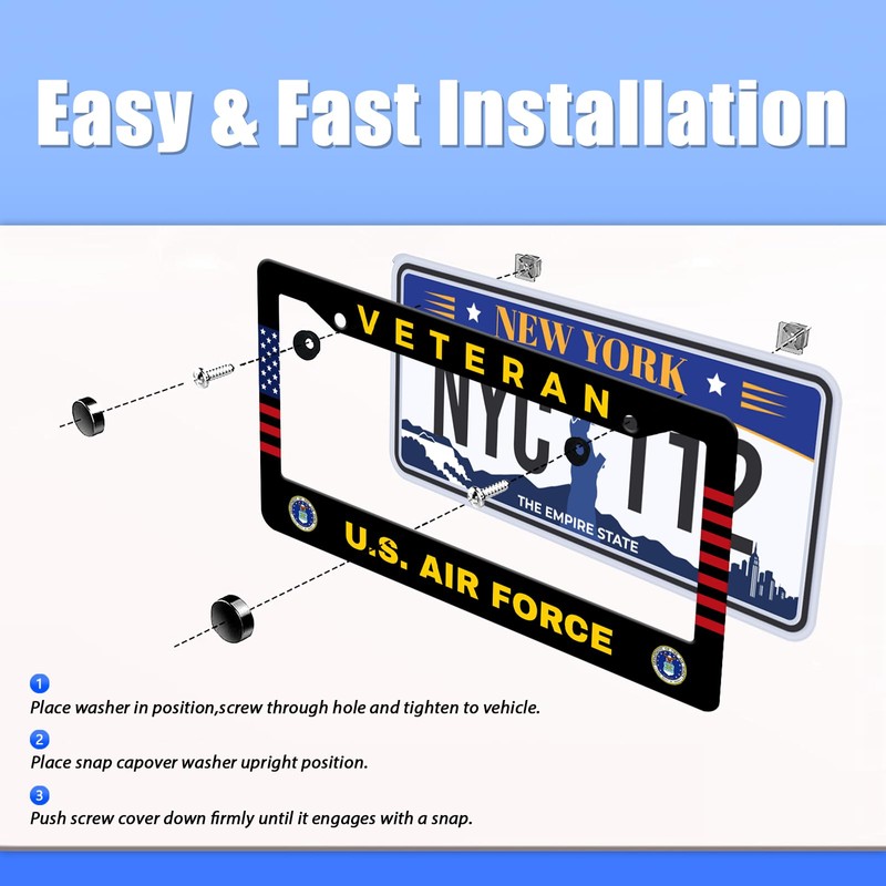 License Plate Frame US Air Force Veteran License Plate Frame