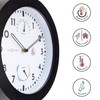 NeXtime Wall Clock (Garden/Inside) 25.5 cm Time/Temp/Humidity Black Plastic Daisy,